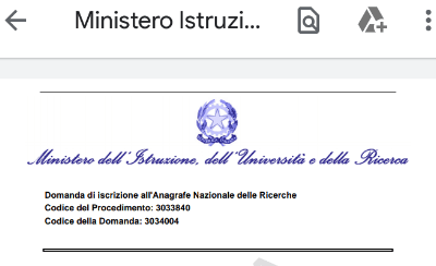 Anagrafe Nazionale delle Ricerche — MIUR
