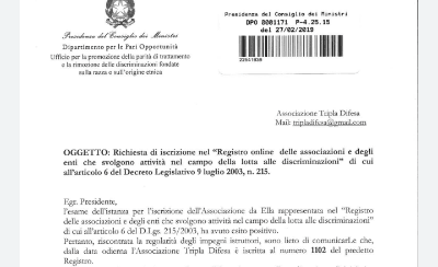 Registro nazionale antidiscriminazioni (UNAR) — Presidenza del Consiglio dei Ministri
